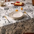 thumbnail image 3 of TRAHOO-Floral Tablecloth with Tassels Cotton Linen Table Cloth for Restaurant, Indoor and Table Cover Home Decoration,Rectangle Tablecloths 60 x 60 Inch（Black, 3 of 4