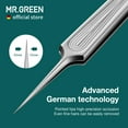 thumbnail image 3 of MR.GREEN Ingrown Hair Tweezers Needle Nose Pointed Tips Tweezers For Eyebrows Splinters Blackhead Removal Acne Clip Extractor (Long), 3 of 8