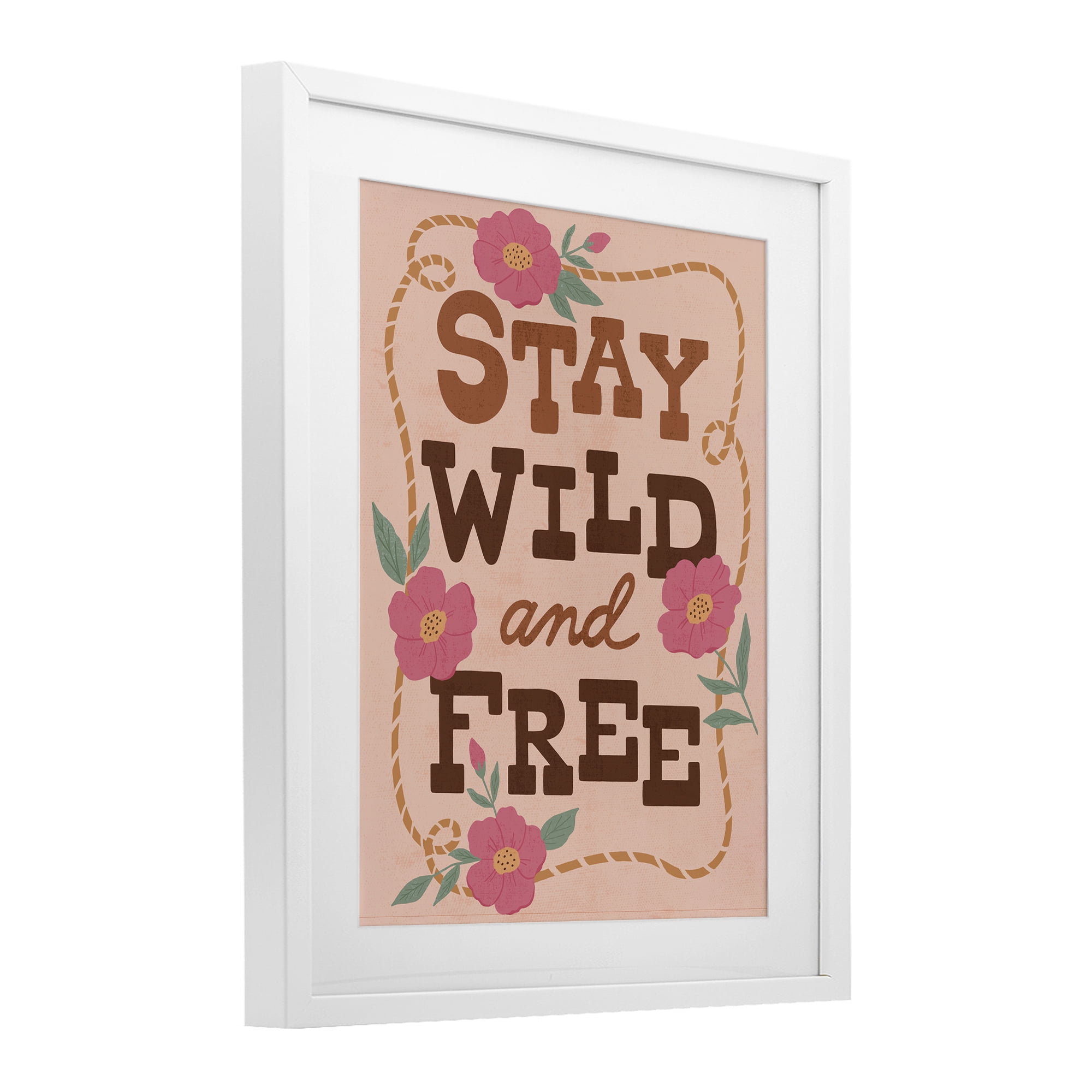 Stupell Industries Wild & Free Boho Girl White Framed Print Under Glass, design by Nina Seven