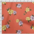 thumbnail image 4 of Soimoi Floral Print,Cotton Cambric, Quilting Fabric Sold by The Yard 42 Inch Wide, Medium Weight Cotton Fabric, SewingSupplies,Pink Salmon, 4 of 5