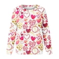 thumbnail image 4 of VALMASS Women's Valentine's Days Graphic Sweatshirts Long Sleeve Pullover Tops Fashion Cute Print Crewneck Sweatshirts (S, Pink), 4 of 4