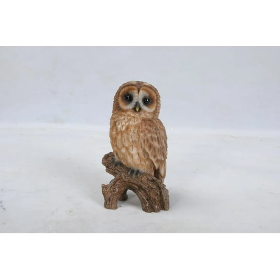 Hi-Line Gifts 6.75" Small Owl On Stump Outdoor Garden Statue