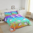 YST Unicorn Girls Bedding Set Twin Size, Rainbow Gradient Comforter Set