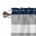 thumbnail image 5 of Living Room Curtains 72 Inches length, Navy Blue Grey Stripe Window Treatment Curtain Drapes, Modern Art Horizontal Striped Light Filtering Drapes for Bedroom Laundry Room, 52"x72", 2 Panels, 5 of 7
