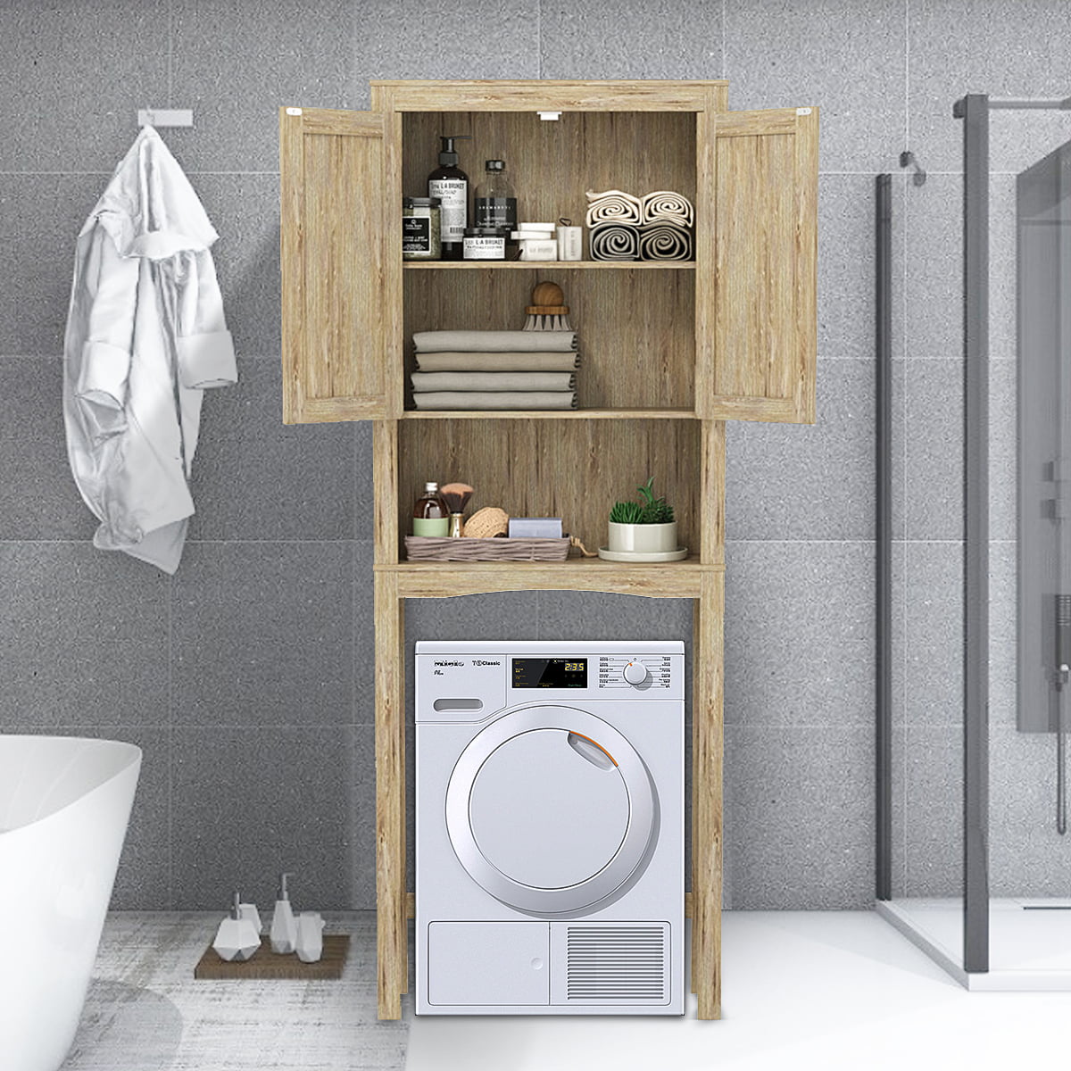 Bathroom Cabinet Toilet Cabinet Storage Collection Space Saver, with 3 ...