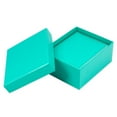 thumbnail image 2 of Teal Blue Leatherette Pendant/Earring Jewelry Box 2.6" x 3.1" x 1.1" for Packaging, Gift Box, Showcase and Tradeshow Display, 2 of 5