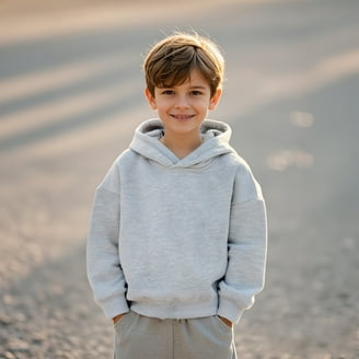 PULLOVER HOODIE CHILDHOOD（グレー） Eashery Boys Sweatshirts Hoodies Sweatshirt Front Zip Up Jacket