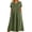Z1#Army Green985, variant on Puliio Summer Dresses for Women Short Sleeve Round Neck Embroidered Linen Midi Dress with Pockets
