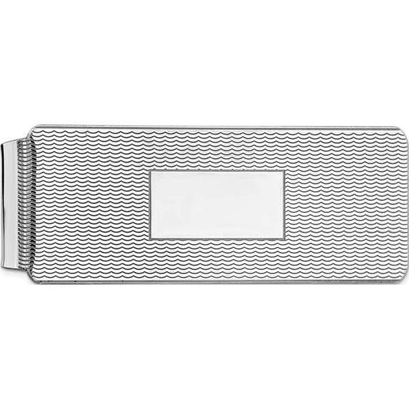 Sterling Silver Rhodium-Plated Money Clip (53 X 18) Made In United States qq42