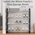 thumbnail image 4 of FORHVIPS Shoe Rack,4-Tier Stackable Shoe Organizer,Stainless Steel Shoe Storage Shelf Organizer,12 Pairs Shoe Rack for Closet Entryway,Dorm Room,Easy to Assemble,Sliver, 4 of 8