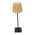 thumbnail image 1 of Lámpara De Mesa LED, Base De Metal Tejido De Ratán De PC 3 Control Táctil De Color Recargable 120lm Con Batería De 1800 MAh USB Tipo C, Para Sala De Estar Barro, 1 of 7