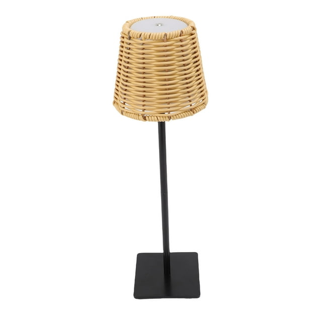 Lámpara De Mesa LED, Base De Metal Tejido De Ratán De PC 3 Control Táctil De Color Recargable 120lm Con Batería De 1800 MAh USB Tipo C, Para Sala De Estar Barro