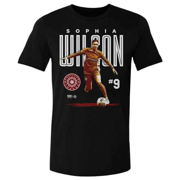 Men's 500 Level Sophia Wilson Black Portland Thorns FC Player Bitmap Graphic T-Shirt