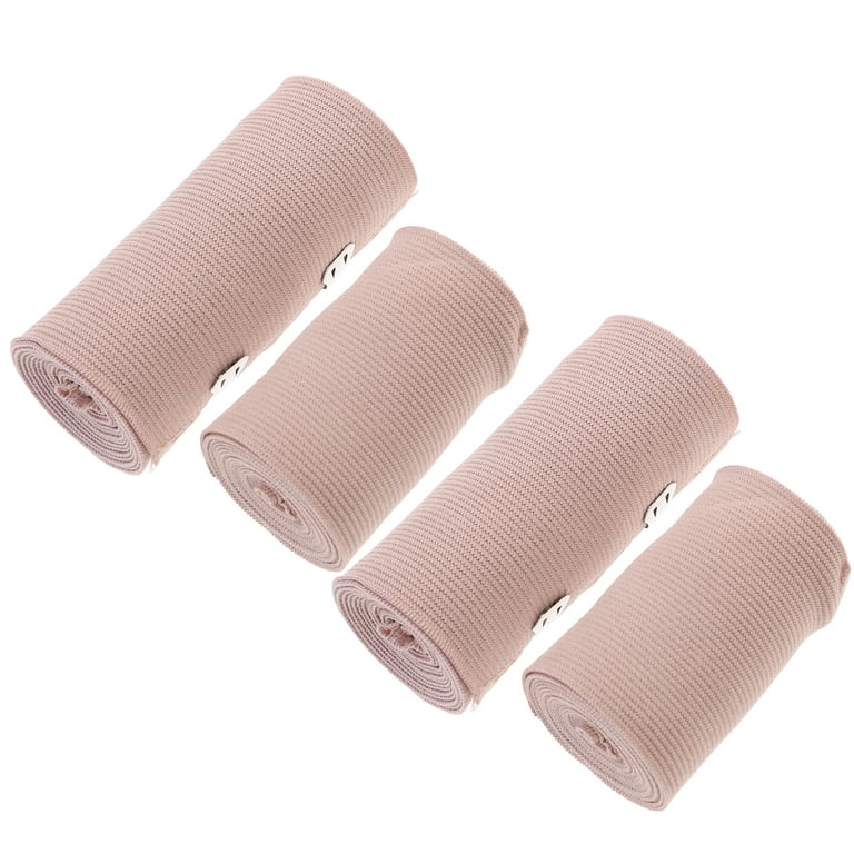 Tinksky 4pcs Elastic Medical Bandages Wrap Compression Roll with Extra  Metal Clips Sports Supplies for Ankle Support Arm Leg or Chest Injury  (Random