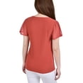thumbnail image 2 of NY Collection Womens Petites   Studded Flutter Sleeve Blouse, 2 of 3