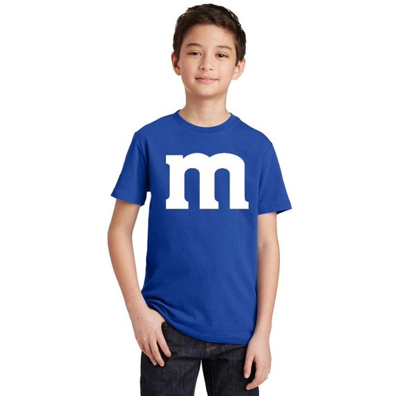 M Halloween Team Costume Funny Party Youth T-shirt, Youth L, Royal
