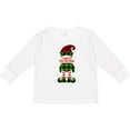 thumbnail image 3 of Inktastic Merry Christmas Elf in Red and Green Plaid Boys or Girls Long Sleeve Toddler T-Shirt, 3 of 5