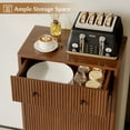 thumbnail image 5 of Pusnapku Tilt-Out Laundry Hamper Cabinet, Hidden Trash Can Cabinet with Drawer, 22" Freestanding Fluted Wood Recycling Station for Kitchen, Bathroom, 5 of 9