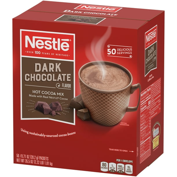 Nestle Hot Cocoa Mix, Dark Chocolate Hot Cocoa Single Serve Hot