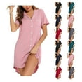 thumbnail image 2 of VISALY Spring Break Essentials, Pajamas Pajamas for Women Dress Up Shorts Sleeve Nightwear Spring, Tube Top Dress for Women Summer Bandeau Dresses Summer Underwear Shorts Under Dress, Red1,S, 2 of 5
