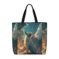thumbnail image 1 of Disketp Starry Sky Cloud Wolf Bolsa Tote de Lona para Mujer, Bolso de Hombro y Cruzado con Cierre de Cremallera, 1 of 7