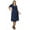 Navy, variant on <new_title>Solid Faux Wrap Deep V-Neck Dresses Women's Plus Size</new_title>
