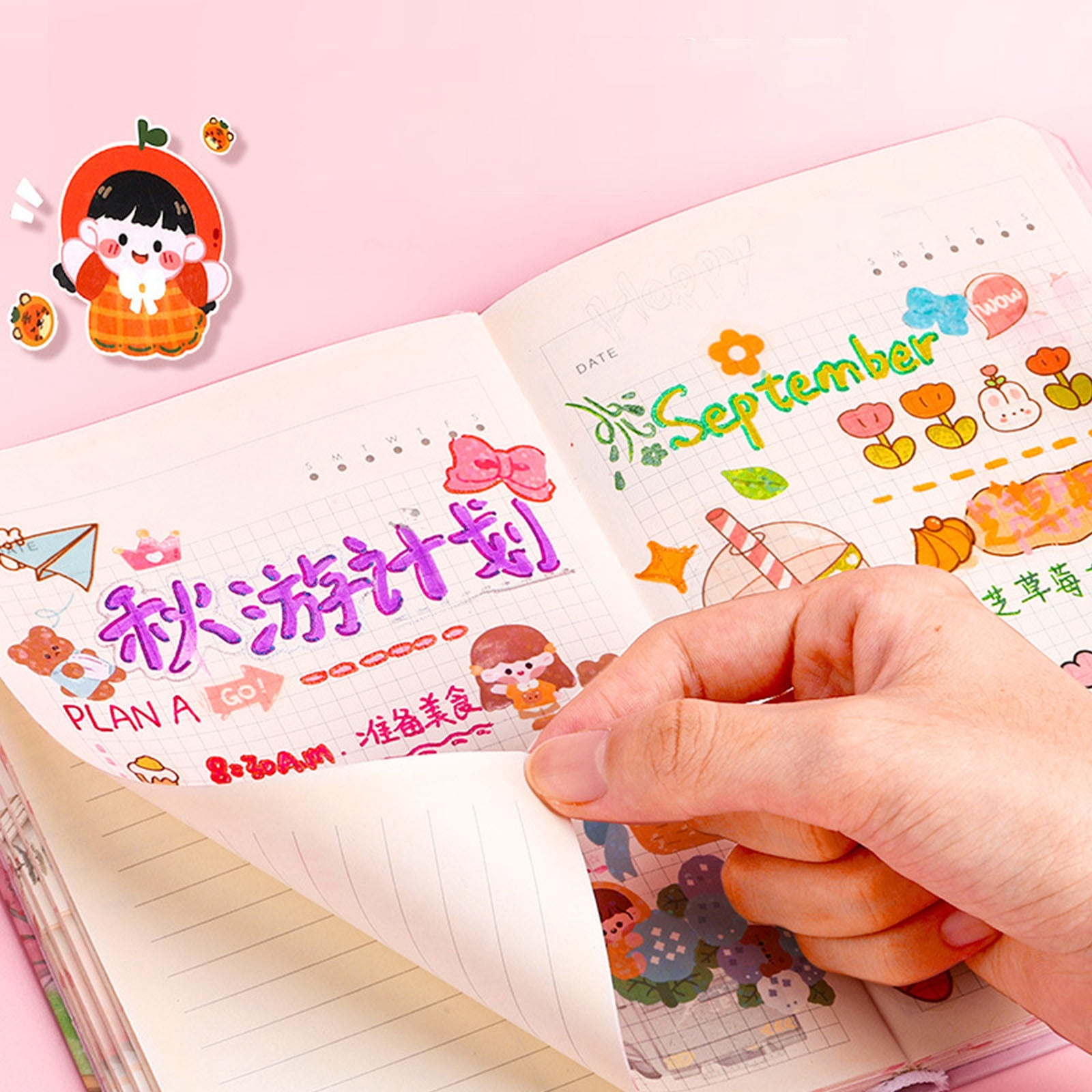 Retractable Colored Gel Pen 1.0MM Glittering Gel Inks Pen Metallic Highlighter for Scrapbooking Journal Planner Notebook