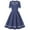 c01Blue, variant on LNWUY Women's Vintage Style Dot Round Neck Swing Printed Splicing Receiving Waist Dress Summer Short Sleeve V-Neck Dress Navy XXL
