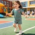 thumbnail image 4 of 12-18 Months Toddler Toddler Girl Outfits Short Sleeves T Shirt Tee Tops + Shorts Cute Outfits Set for 0 6 12 18 24 M 1t 2t 3t 4t 5t 6t Pajamas & Dailywear Set Girls Green Tracksuit, 4 of 5
