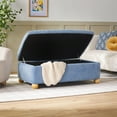 thumbnail image 5 of Walker Edison Contemporary Bouclé Easy Assembly Large Storage Ottoman, Soft Blue, 5 of 16