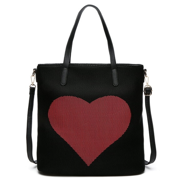 2Chique Boutique Women's Mesh Heart Fashion Tote