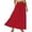 1Red, variant on 2026 Skirts For Women Fashion Eyelet Hollow Out Boho Long Skirt Solid Color Elastic Waisted A-Line Dress With Ankle Length