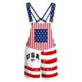 thumbnail image 3 of SONXAHE Tween Girls Flag Graphic Bib Overalls Soft Casual Pocket Loose Fit Casual Short Overalls Jumpsuit,Blue,4-13T, 3 of 4
