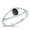 Black Simulated Onyx, variant on CHOOSE YOUR COLOR Oval Simulated Turquoise Ring .925 Sterling Silver Split Shank Band Blue CZ Female Size 8