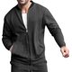 thumbnail image 2 of Men's Leather Jacket with Hood Quilted Vest Lightweight Parka A3Dark Gray XL, 2 of 3