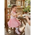 thumbnail image 4 of Cenuakty Toddler 6M-4T Girls Summer Collared Dress Fashionable Stripe Patchwork Sleeveless Pleated Hem Dress, 4 of 9