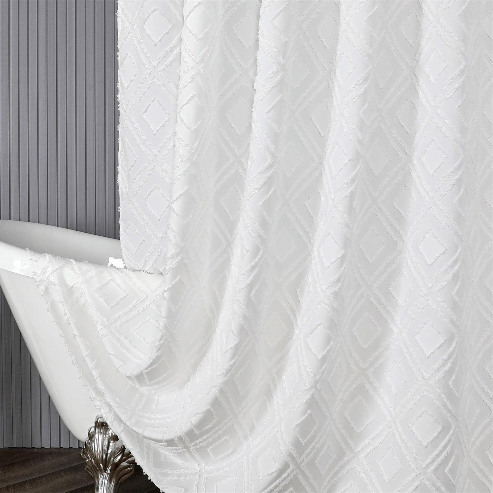Shower Curtain, Shower Curtains for Bathroom, Extra Long Shower Curtains - Textured Fabric Shower Curtains for Bathroom, 70.87x70.87"