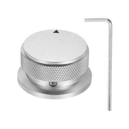 Uxcell Aluminium Potentiometer Knobs, 1/4" (6mm) Universal Volume Tone Control Knobs with Arrow Indicator for Guitar, Bass, 13/16" Silver