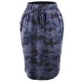 thumbnail image 2 of A2Y Women's Elastic Waist Self Tie Tulip Hem Side Pocket Skirt Navy Camouflage 5XL, 2 of 5