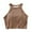Khaki, variant on The With Chest Pad Hanging Neck Sling Navel Vest Female Bra With Short Bottoming Coat.,Color:Grey
