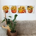 thumbnail image 4 of Colourful Sunflower Pumpkin Figure Wall Art Decor Modern Painting Wooden Framework Poster Pictures Print Living Room Home Office Kitchen Bathroom Decoration 16 x 16 Inch 4 Panels, 4 of 6