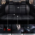 thumbnail image 6 of TIANLAIMEI Car Seat Covers Full Set Leather Front and Rear Bench Backrest Seat Cover Set Universal Fit for Auto Sedan SUV Truck Black/Red Line, 6 of 12