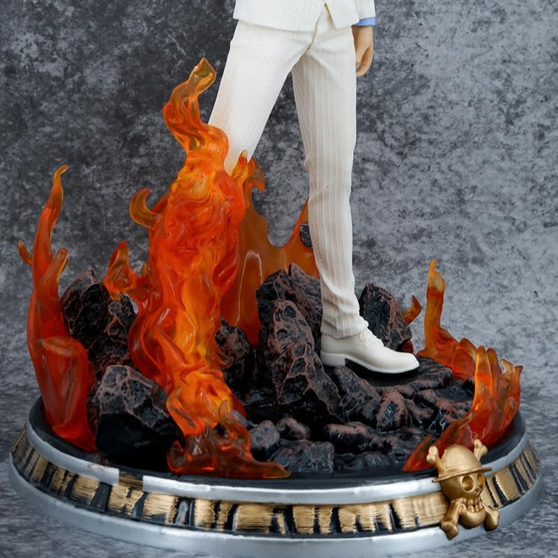 Sanji Figure Standing Base Fantasy Suit Sanji Figurine 36cm/14.1inch Anime Character Collection Game Character Statue Model Ornament Gifts (White)