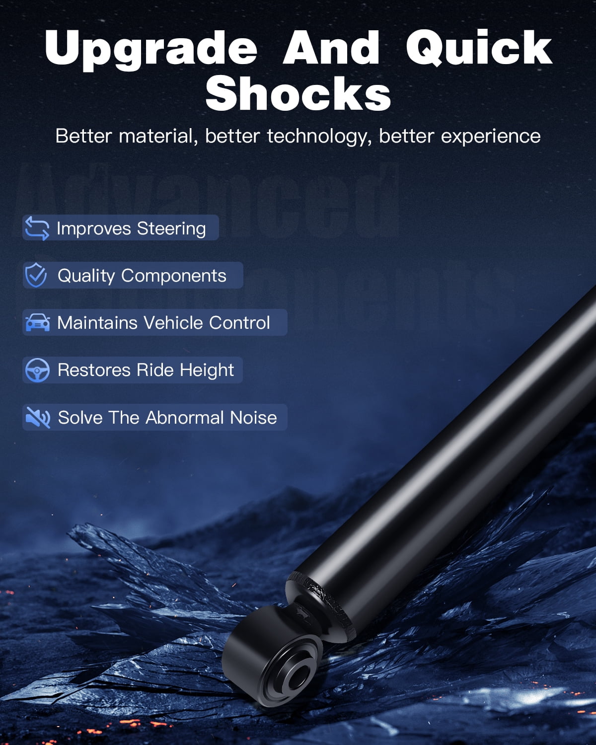 Shocks, ECCPP 2PCS Rear Auto Shock Absorber fits 2012 2013 2014 2015 for Honda Civic with 348066 5505