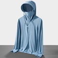 thumbnail image 2 of Sun-Protective Hooded Long Sleeve Zip-Up Jacket for Men, UPF 50+, Breathable Ice Thread Fabric, Elastic Stretch, Finger Hole Design, for Outdoor Summer Activities, 2 of 3