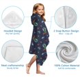 thumbnail image 7 of Navy Dinosaurs Space Surfing Pattern Hooded Bath Towel，50"x30" for Ages 3 To 12 Kids, Quick Dry Lightweight Soft Microfiber Hood Beach Towel Cover Up for Kids, 7 of 7