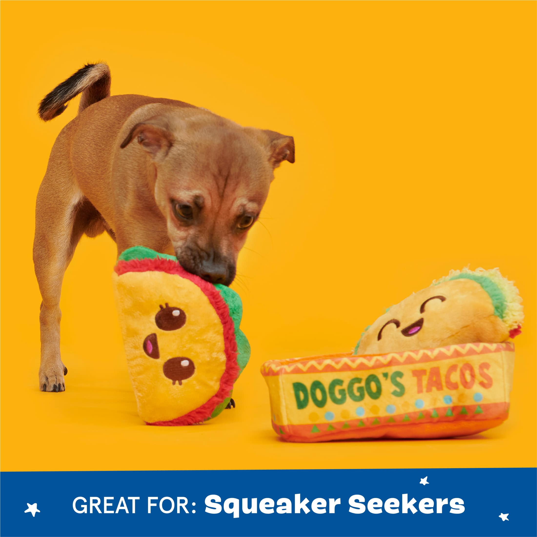 BARK Doggos Tacos Plush Multi-Part Dog Toy, Small to Medium Dogs
