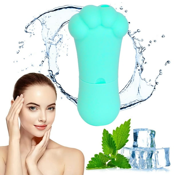 Rodillo de hielo facial, rodillo de hielo en forma de cubo para rostro, ojos y cuello Tonifica y reafirma la piel de forma natural, masaje de belleza facial Rodillo de hielo para aliviar la