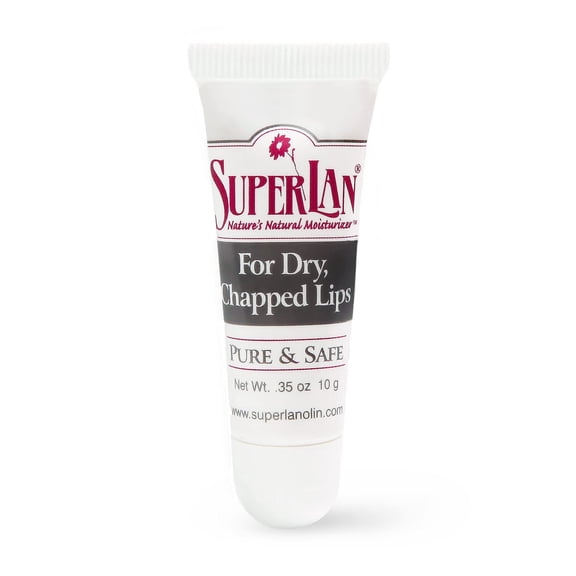 Bálsamo labial de lanolina orgánica Superlan - Hidratante natural para labios secos y agrietados - Lanolina y aceite de jojoba de grado médico ultra puro - Chapstick Kosher para todas las edades - Cui