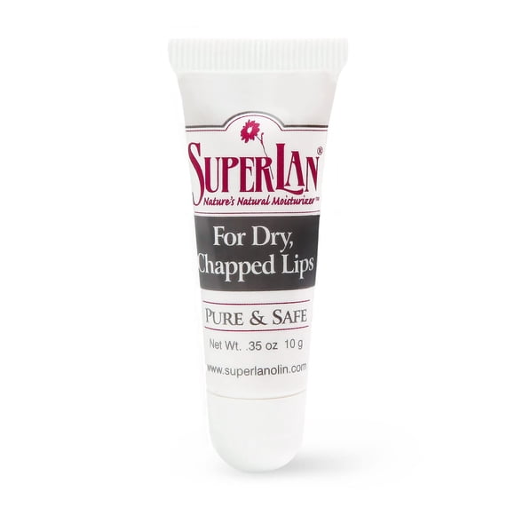 Bálsamo labial de lanolina orgánica Superlan - Hidratante natural para labios secos y agrietados - Lanolina y aceite de jojoba de grado médico ultra puro - Chapstick Kosher para todas las edades - Cui